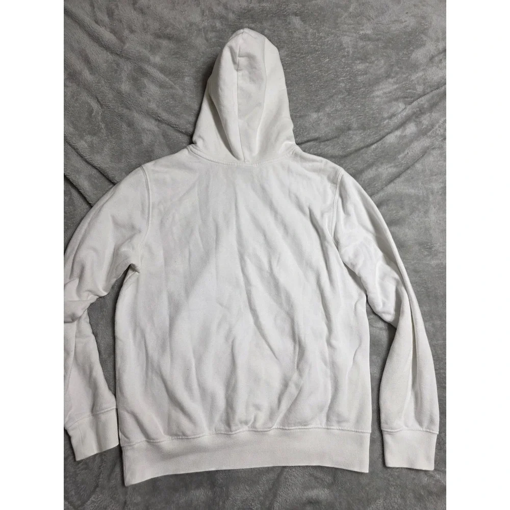 The North Face Mens Half Dome Logo Pullover Hoodie White Black Medium